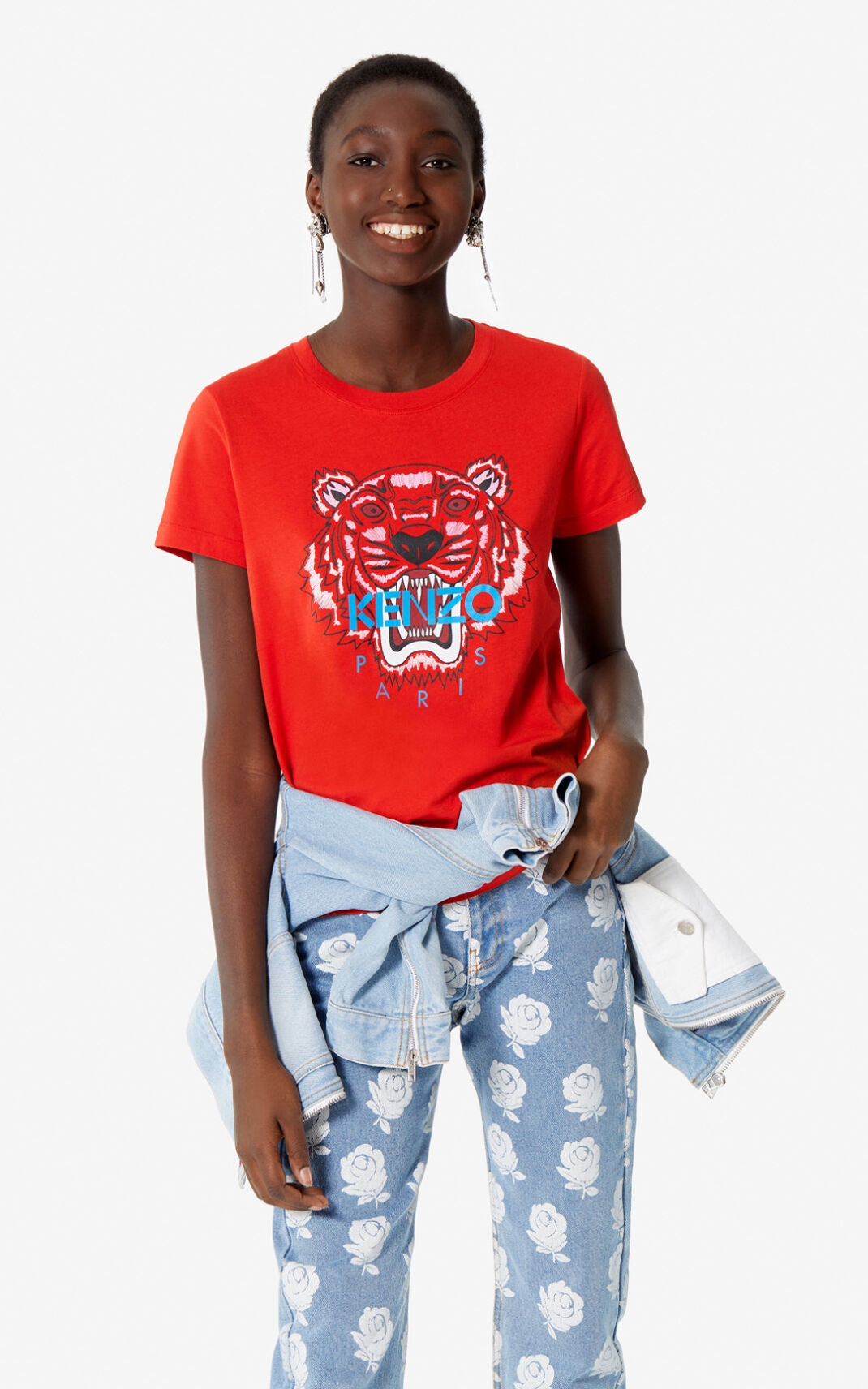 Kenzo Tiger T-shirts Dame - Rød DK-646023